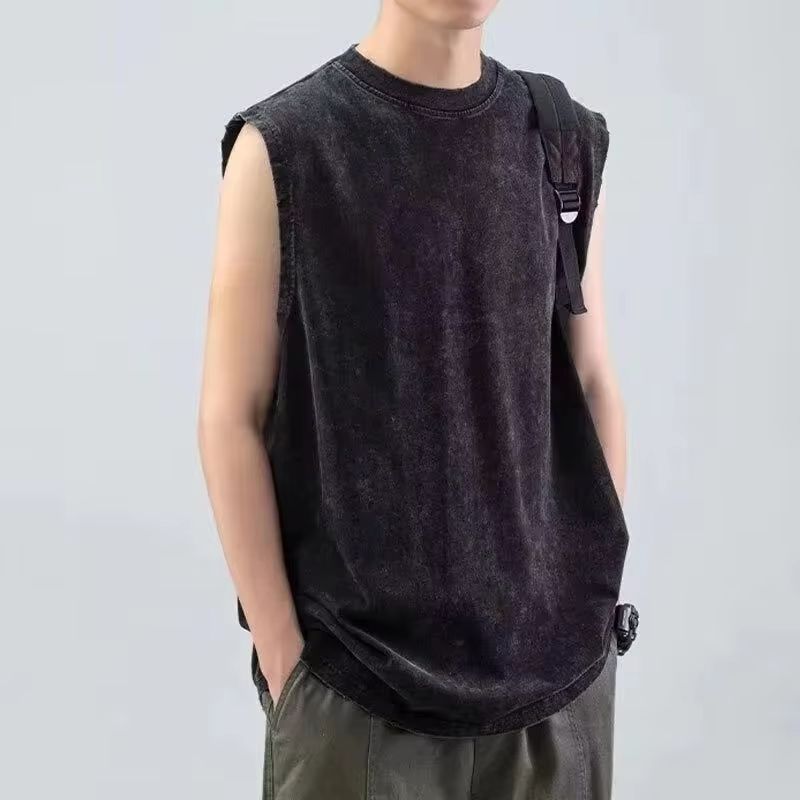 Muscle Tee Workout - 2026 Summer New Men's Washed Cotton
