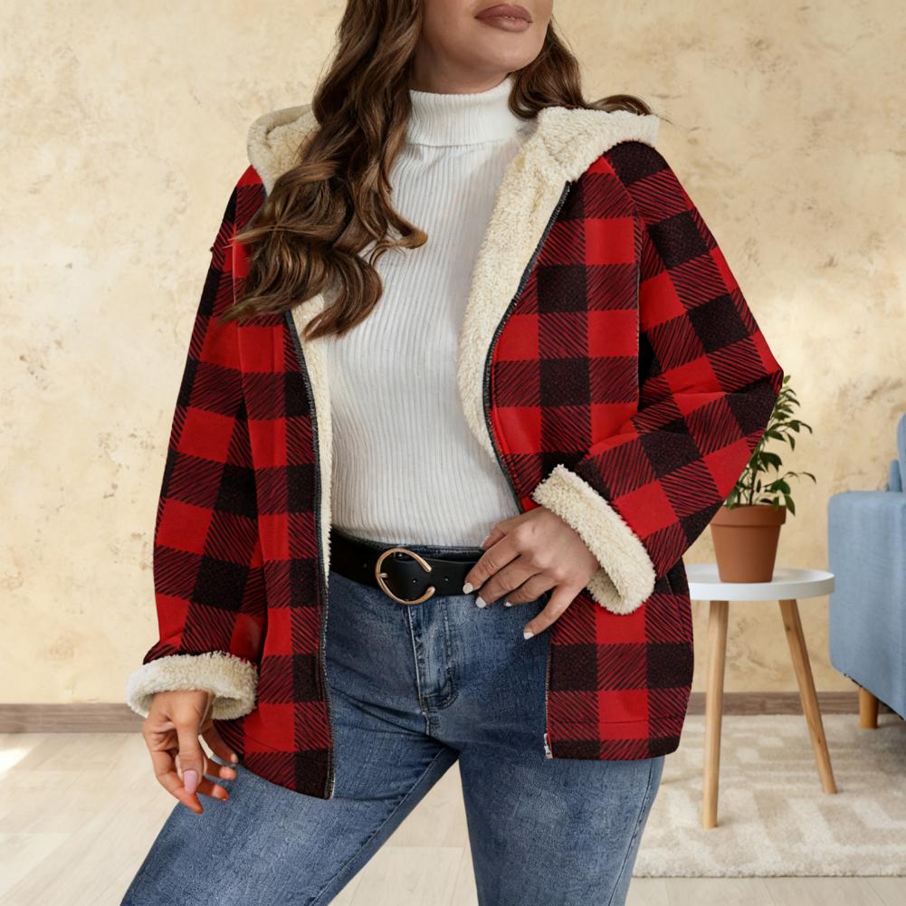 Sherpa Jacket Fleece - Women's Sherpa Plaid Shacket Long Sleeve