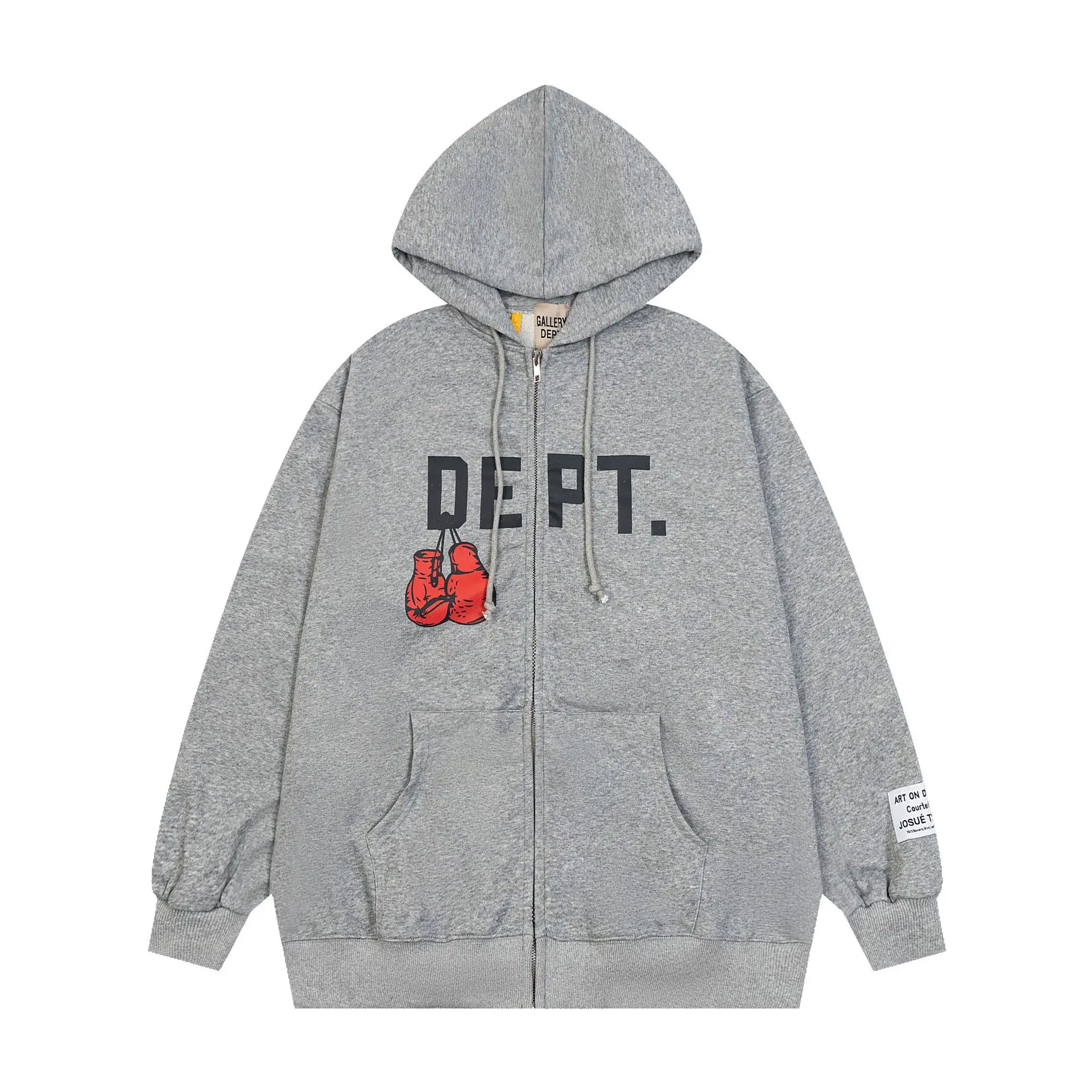 Men'S Fashion Zipper Hoodie - Dept Print Fashion Brand Letter Design