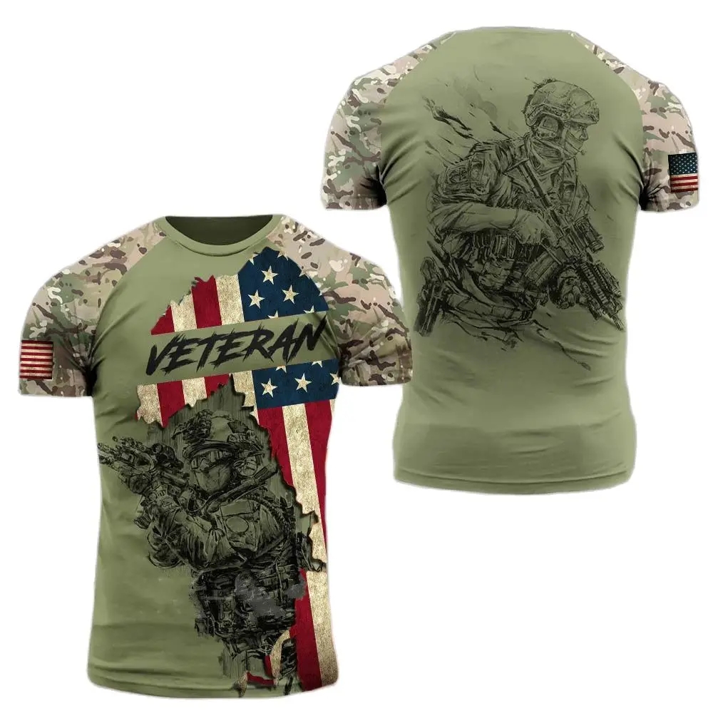 Military Shirt Men - Summer New Military Printed Men's T-shirt