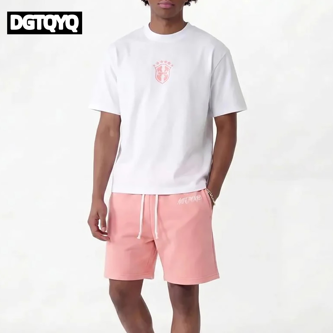 Men'S Fashion 2025 - Man's Summer New Pink Embroidered Casual