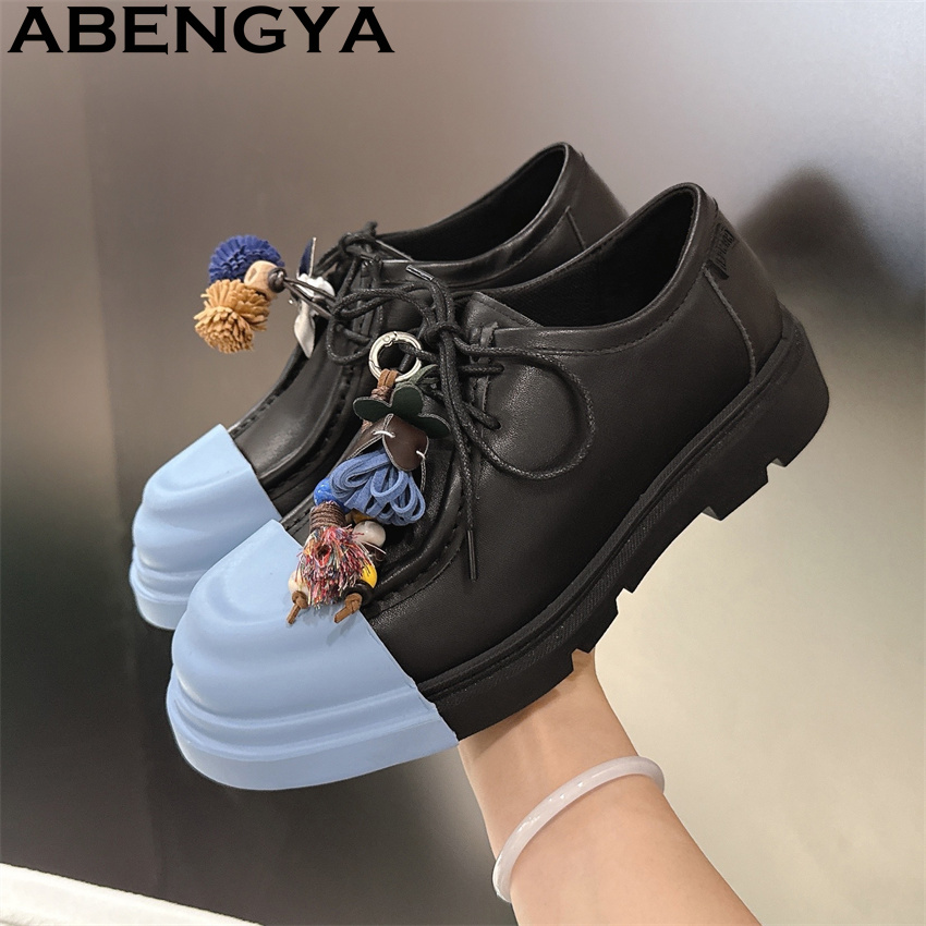 Men'S Fashion Loafers Shoes - Multicolour Real Leather Lace Up loafers