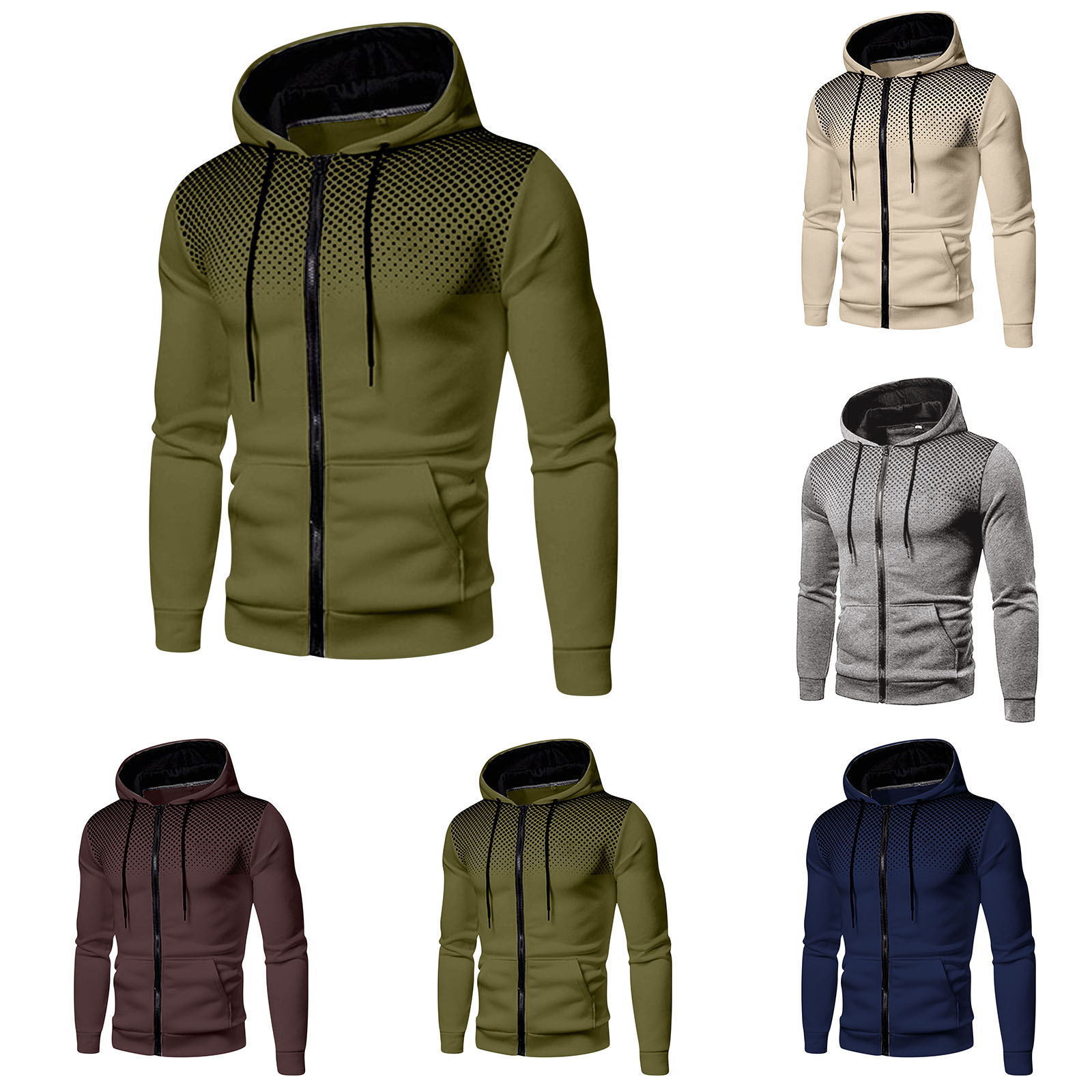 Men'S Fashion Zipper Hoodie - Men's Long Sleeve Zipper Hoodie Autumn