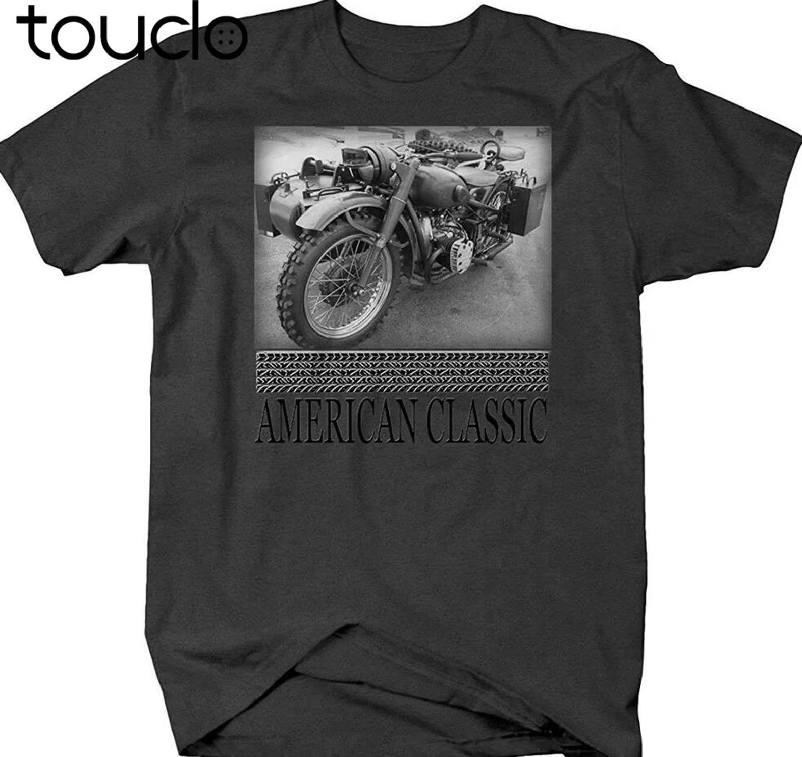 Military Shirt Men - Retro American Classic Military Motorcycle Sidecar