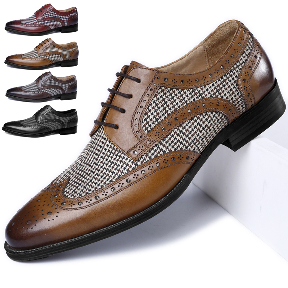Oxford Shoes Brogue - New Oxford Business Men Shoes Leather