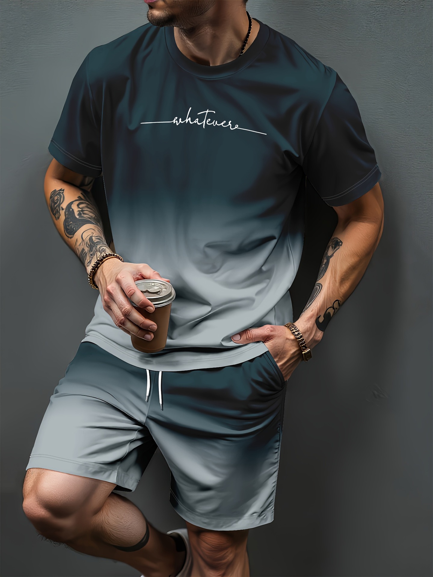 Gradient Letter Pattern 3D Pri - Men'S Fashion 2025 评论和价格
