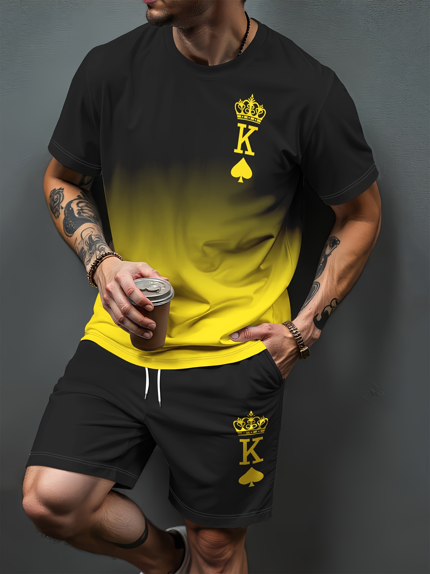 Gradient Letter Pattern 3D Pri - Men'S Fashion 2025 评论和价格