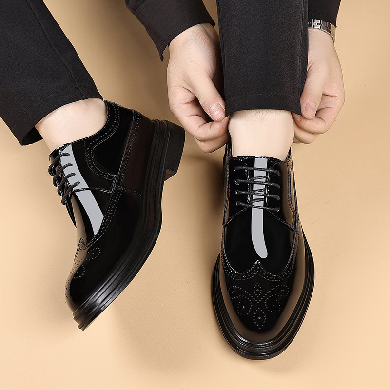 Men's Patent Leather Brogue Dr - Oxford Shoes Brogue 评论和价格