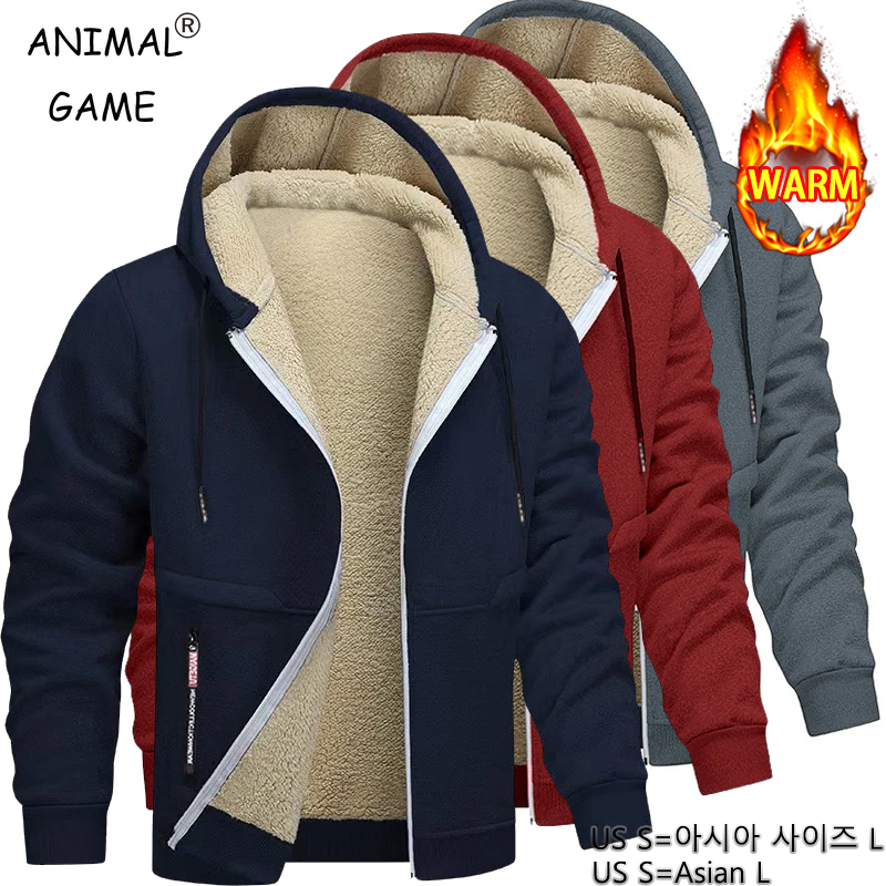Animal Game Mens Casual Hooded - Sherpa Jacket Fleece 评论和价格