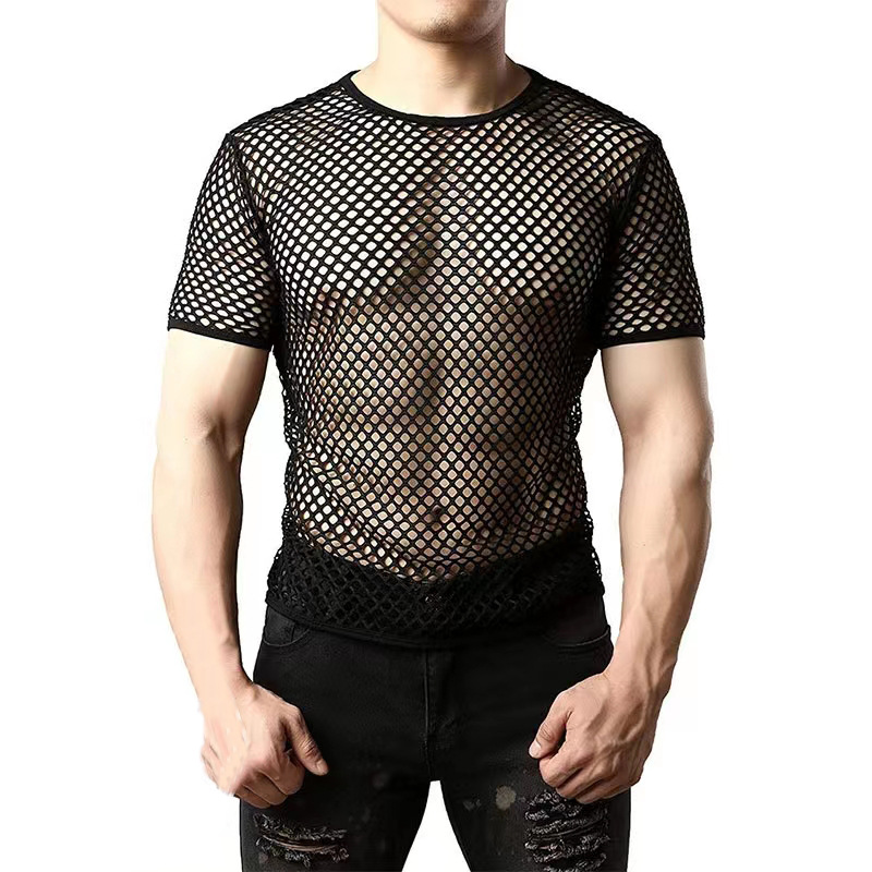 Sexy Hollow Out Mens Black Fis - Men'S Fashion Night Out 评论和价格