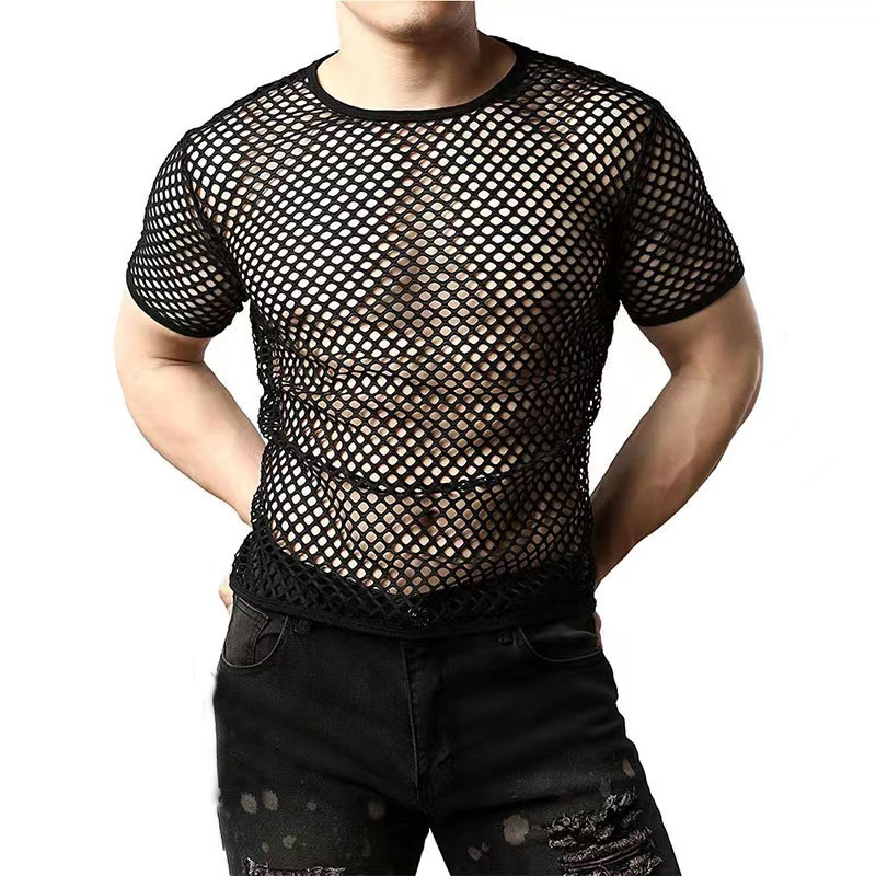 Sexy Hollow Out Mens Black Fis - Men'S Fashion Night Out 评论和价格