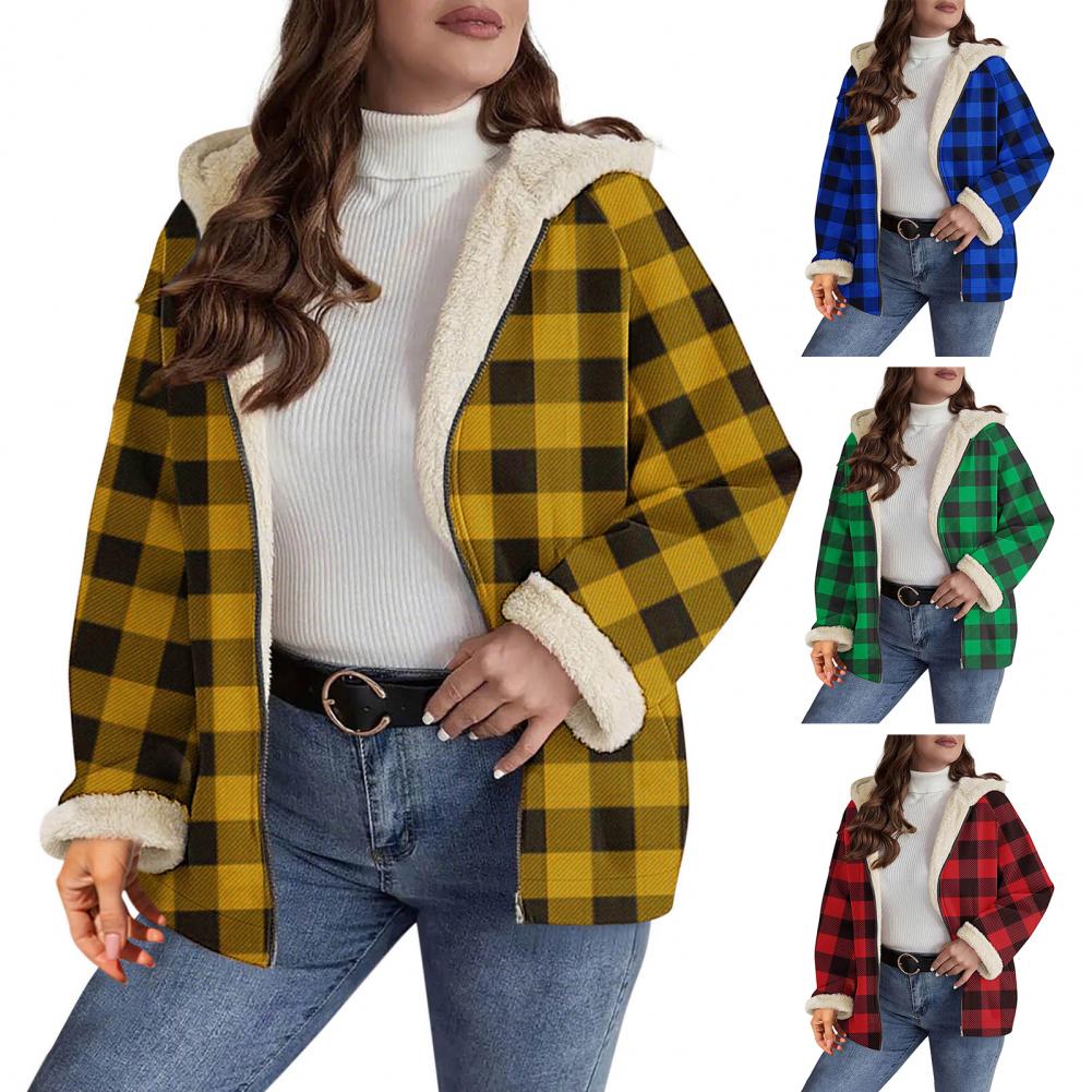 Women's Sherpa Plaid Shacket L - Sherpa Jacket Fleece 评论和价格