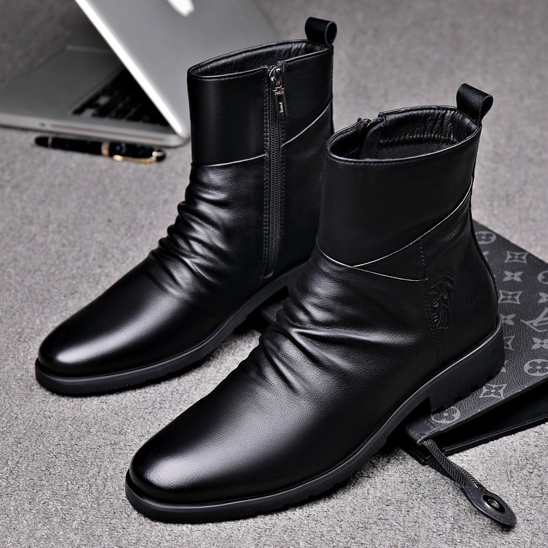 Genuine Leather Men Boots High - Mens Fashion Dress 评论和价格