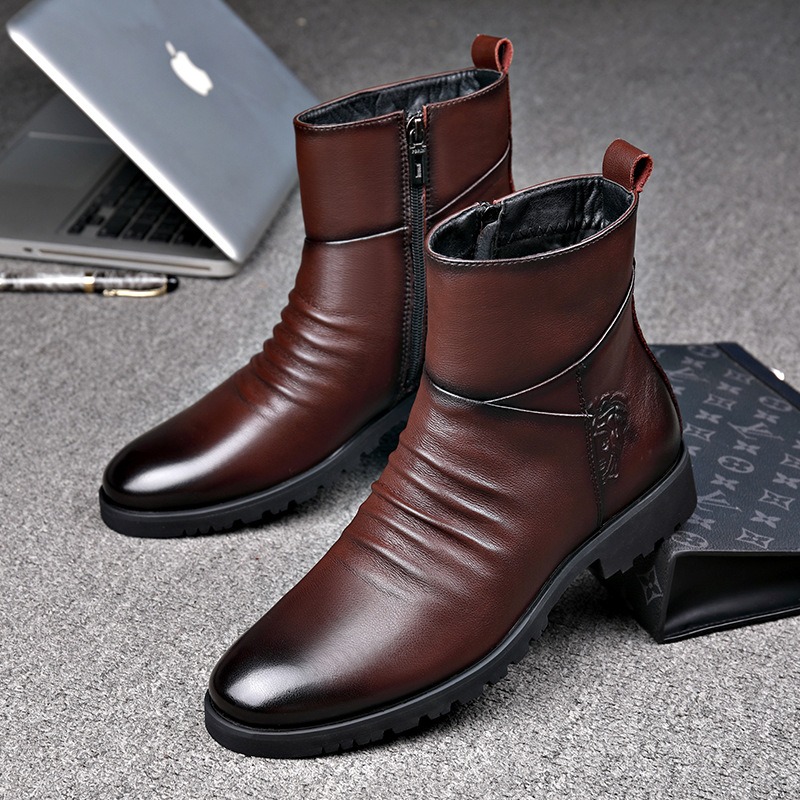 Genuine Leather Men Boots High - Mens Fashion Dress 评论和价格