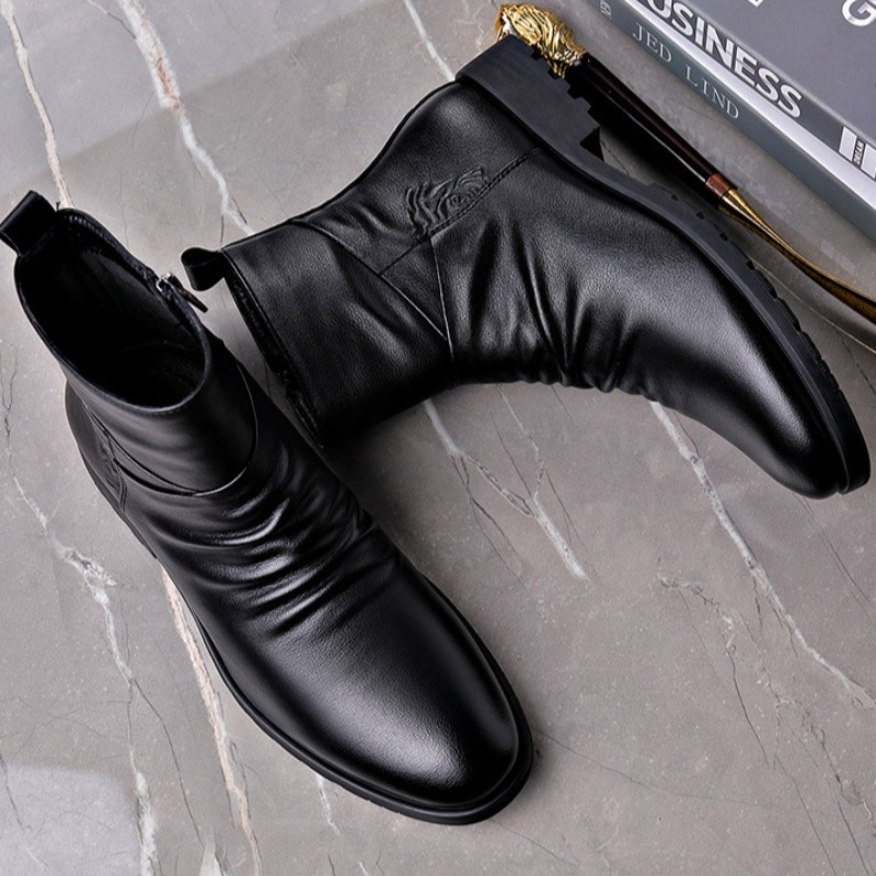 Genuine Leather Men Boots High - Mens Fashion Dress 评论和价格
