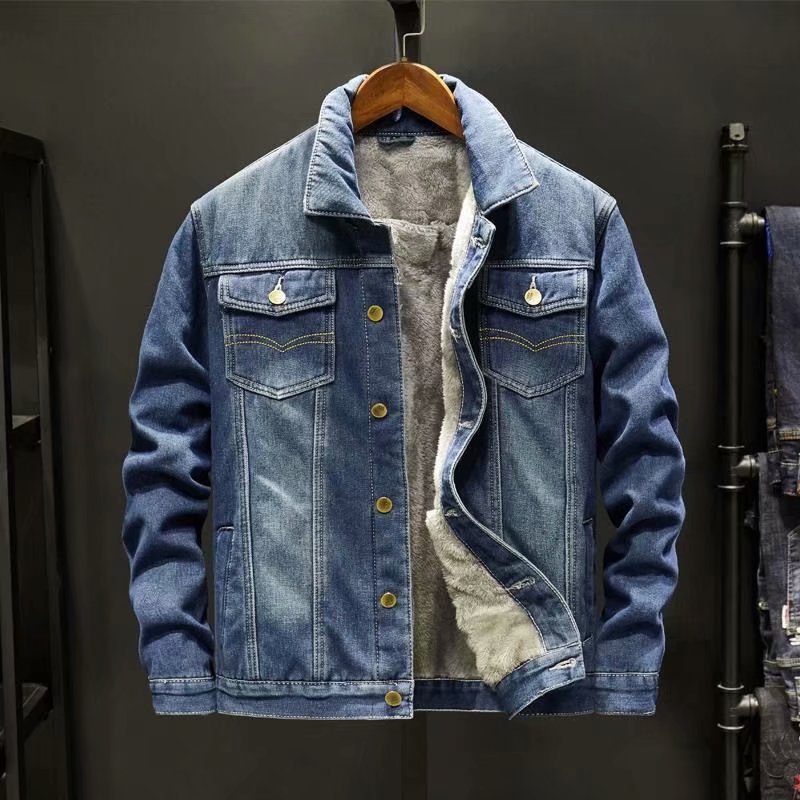 Men Fleece Lined Denim Jacket  - Sherpa Jacket Fleece 评论和价格