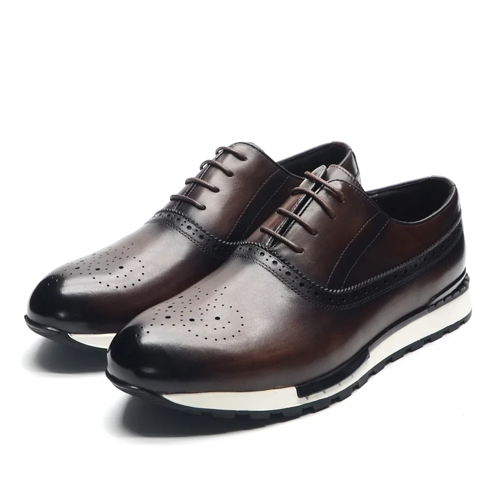 10 Colors Handmade Genuine Lea - Oxford Shoes Brogue 评论和价格