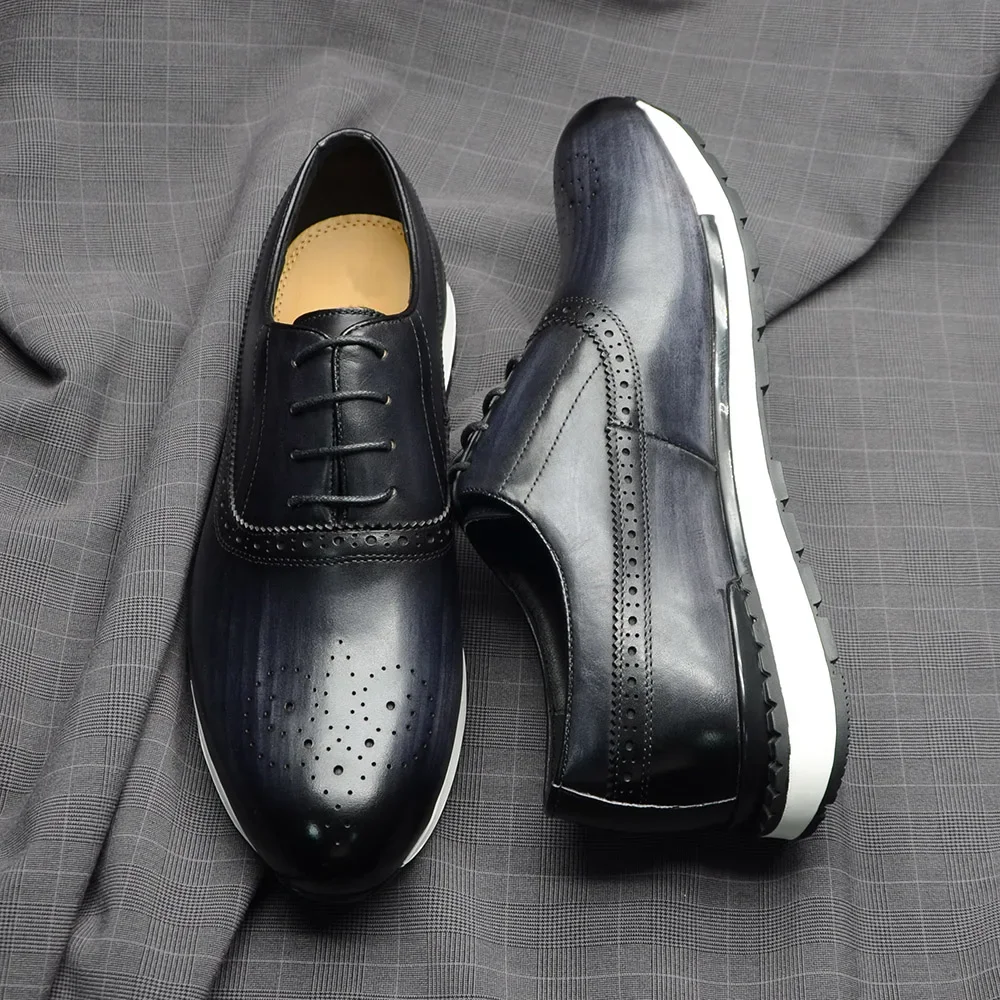 10 Colors Handmade Genuine Lea - Oxford Shoes Brogue 评论和价格