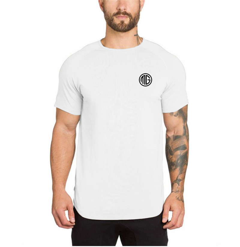 Summer Men Short Sleeve Cotton - Muscle Tee Workout 评论和价格