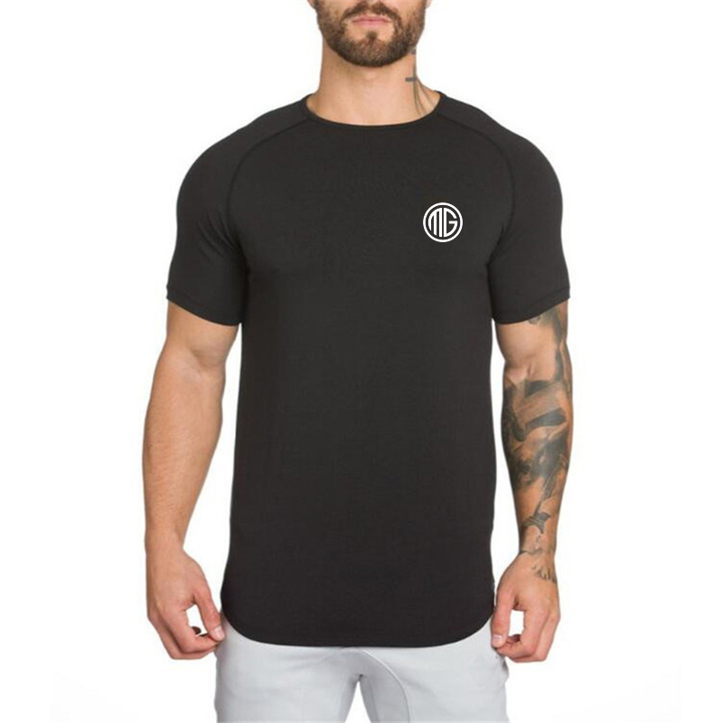 Summer Men Short Sleeve Cotton - Muscle Tee Workout 评论和价格