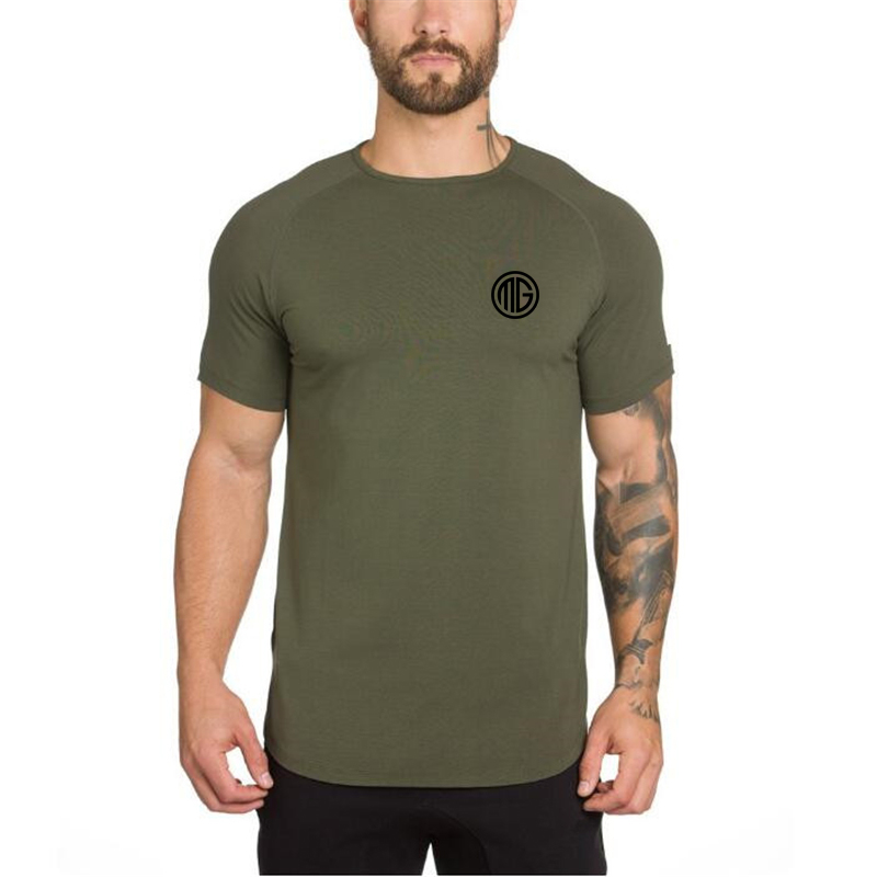 Summer Men Short Sleeve Cotton - Muscle Tee Workout 评论和价格