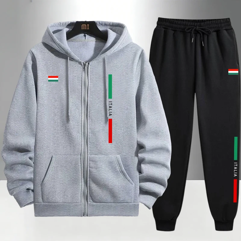 Italy Fashion Men's Set Zipper - Men'S Fashion Zipper Hoodie 评论和价格