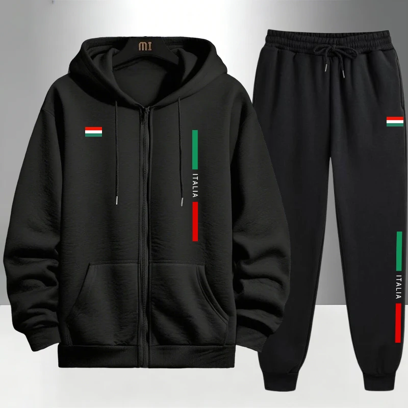 Italy Fashion Men's Set Zipper - Men'S Fashion Zipper Hoodie 评论和价格