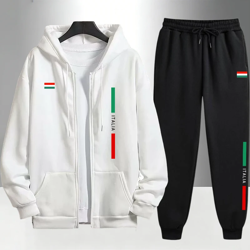 Italy Fashion Men's Set Zipper - Men'S Fashion Zipper Hoodie 评论和价格
