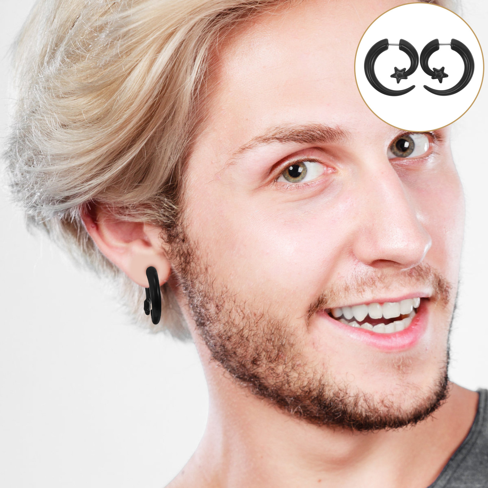 1Pair Mens Acrylic Earrings Fa - Men'S Fashion Night Out 评论和价格