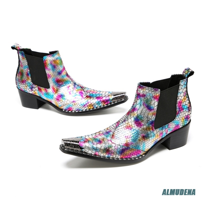 Multicolor Metallic Snake Prin - Mens Fashion Dress 评论和价格