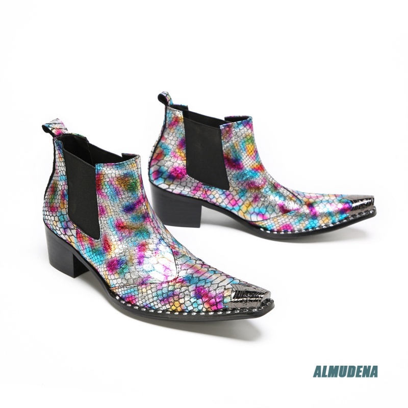 Multicolor Metallic Snake Prin - Mens Fashion Dress 评论和价格