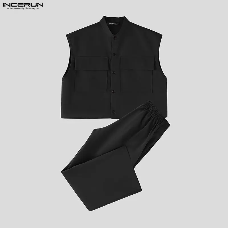 INCERUN Men Sets Solid Sleevel - Men'S Fashion For 2026 评论和价格