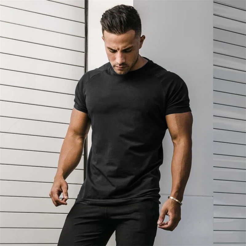 Plain Summer Cotton Breathable - Muscle Tee Workout 评论和价格