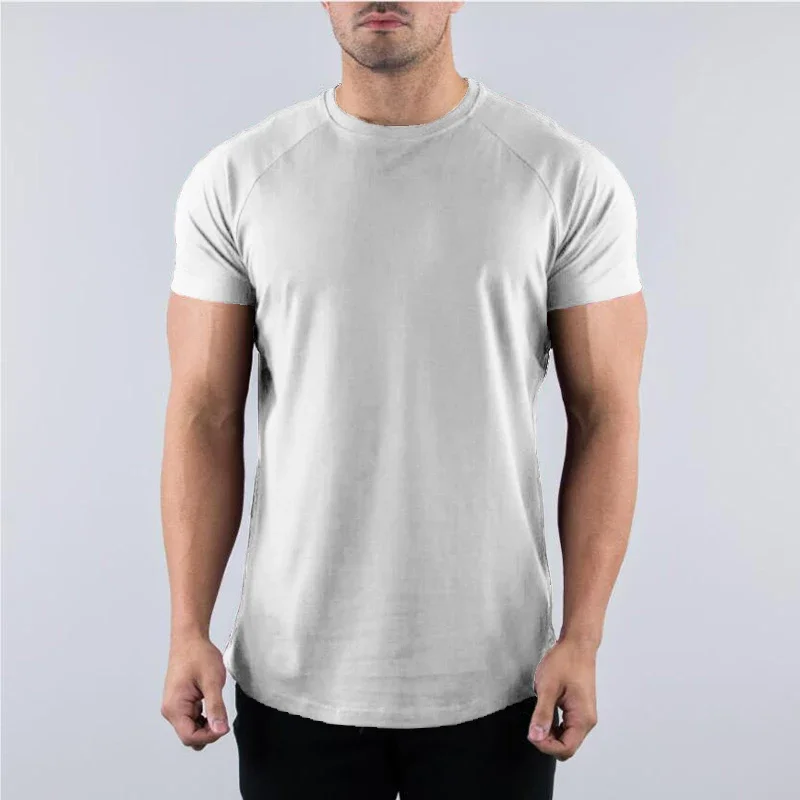 Plain Summer Cotton Breathable - Muscle Tee Workout 评论和价格