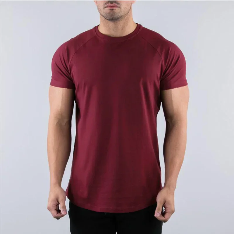 Plain Summer Cotton Breathable - Muscle Tee Workout 评论和价格