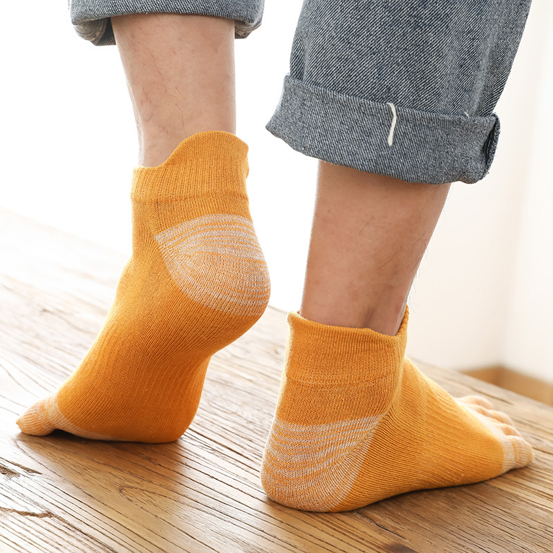 5 Pairs Mens Boys Colorful Fiv - Men'S Fashion Quarter Socks 评论和价格