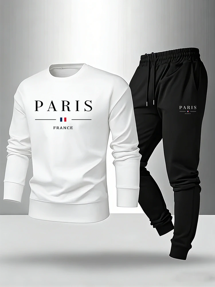 Paris Print Men's Set Pullover - Paris Fashion Men 评论和价格