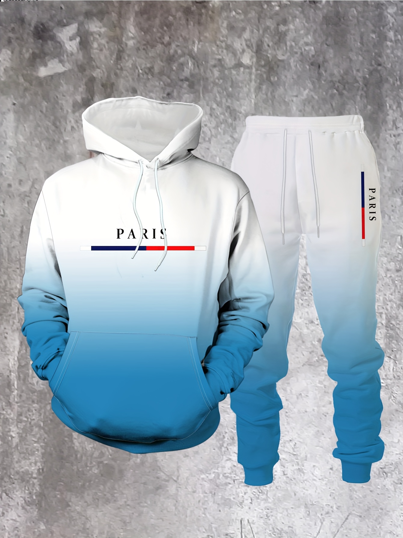 Gradient Color Paris Tracksuit - Paris Fashion Men 评论和价格