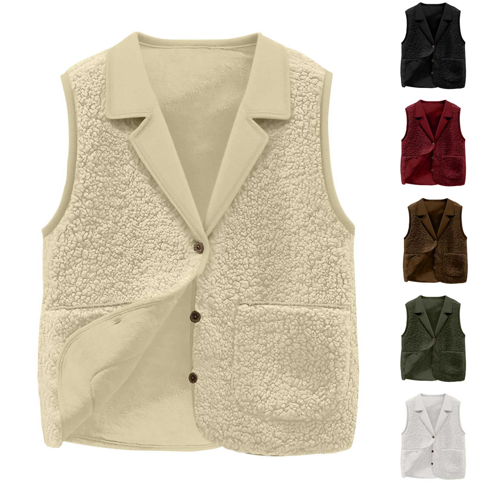 Women's Sherpa Fleece Vest, La - Sherpa Jacket Fleece 评论和价格