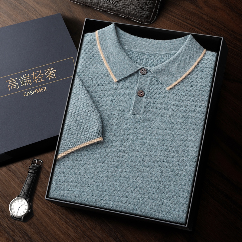 Short-Sleeved Cashmere Sweater - Mens Fashion Jumpers 评论和价格